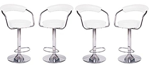 4 Modern Adjustable Counter Swivel Pub Style Bar Stools/Barstools White