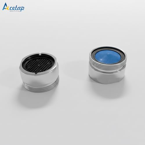 Acetap Energy Saving Male Brass Shell Tap With Aerator, Kitchen Water Saving Tap Filter Nozzle, Tap Aerator Foam Flow With 24mm Male Brass Cups, 24 mm, Pack of 5 Pieces