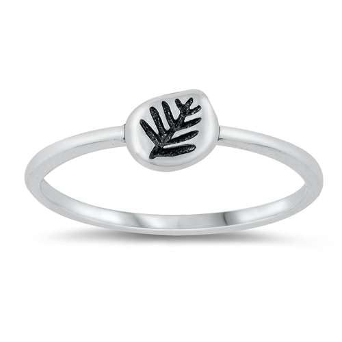 Sterling Silver 925 Fern Fossil Ring