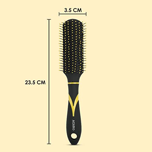 AGARO Breeze Flat Hair Brush with Strong & flexible nylon bristles, having Anti static ball tips, For Grooming, Volumising & Back Brushing, ideal... - Image 6