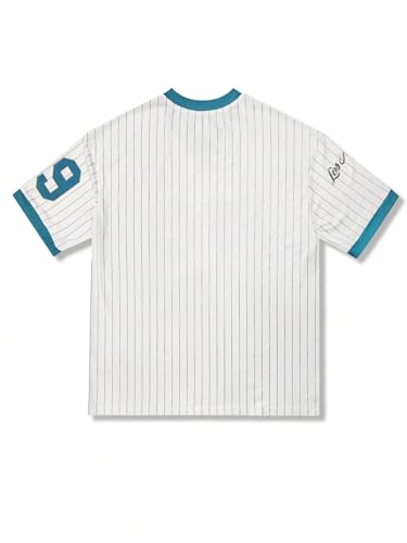 SOLY HUX Jersey Shirts for Women Y2k Oversized T Shirt Striped Number Graphic Tees V Neck Half Sleeve Streetwear Tops2