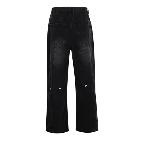 Men's Y2K Jeans Vintage Hip Hop Style Baggy Aesthetic Elastic Waist Wide Leg Denim Pants Streetwear Casual Trousers2