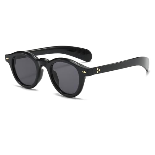 Image of JOVAKIT Trendy Round Sunglasses for Women Men 90s Retro Vintage Classic Fashion Round Frame Sun Glasses Black Shades