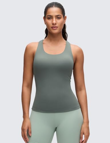 Image of CRZ YOGA Butterluxe Racerback Tank Tops | Light Support, Built in Bra, Removable Pads, Yoga, Extremely Soft, Scoop Neck, for Women