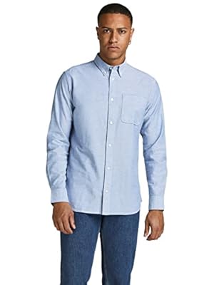 JACK & JONES JprblubrookCamiseta Oxford  Talla L/S  Camisa  Color Azul  L para Hombre