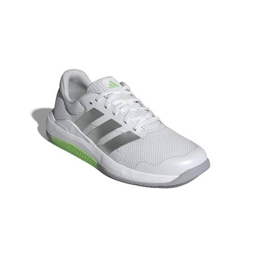 adidas Femme Dropset Base Training Shoes Chaussures de Sport et d'entraînement, Cloud White/Matte Silver/Lime Burst, 40 EU