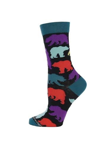 Image of WHD Black Bear Crew Socks for Women & Men | Fun Animal Socks, Nature Lover Gift