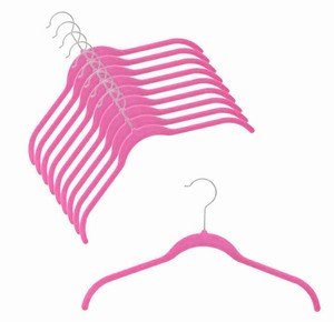ULTRA-SLIM VELVET SHIRT HANGERS - SET of 100 - HOT PINK