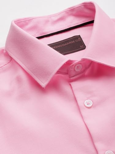 Image of The Indian Garage Co Men Slim Fit Solid Full Sleeves Cutaway Collar Formal Shirt