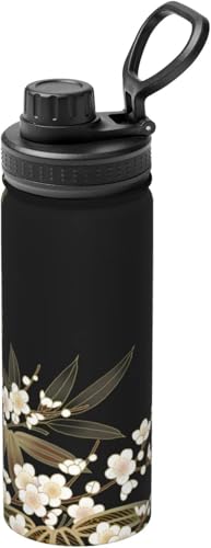 復古風 和風 和柄 きれい 花柄 小柄 鶴 ブラック 蓋付き コンビニカップ 水筒 魔法瓶 ステンレスボトル 軽量 保冷 かわいい・おしゃれ 保温 直飲み530ml 水筒 持ち運び 漏れにくい 洗いやすい 部活 通勤 車用 プレゼント