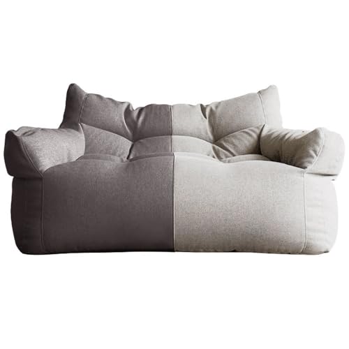 SXBCyan Poltrona A Sacco In Cotone E Lino, Fodera For Divano A A 2 Posti, Senza Imbottitura, Seduta Da Pavimento, A, Pouf, Chaise Longue, Reclinabile, Mobili Struttura(Beige light gray)