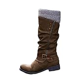 [VRGT] レディーズ ロングブーツ 厚底 ウェスタンブーツ 軽い 痛くない カジュアルシューズ 大きいサイズ ブーツ ジョッキー ローヒール 低ヒール 暖かい 24.5cm 秋冬 ブラウン 長靴 防寒 サイドジップ ロングブーツ かわいい カジュアル 結婚式 通勤 通学