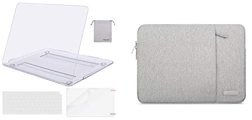 MOSISO Plastic Hard Shell Case & Vertical Sleeve Bag Compatible with MacBook Air 13 inch 2020 2019 2018 Release A2179 A1932