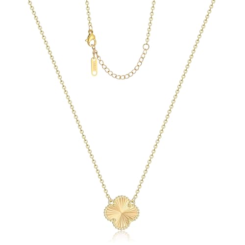 AIPPK Clover Pendant Necklace for Women 18K Gold Plated Van Cleef Four Leaf Clover Necklace Lucky Simple Jewelry Gifts for Women (Gold)