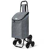 VOUNOT® Carro de la Compra con 6 Ruedas para Subir Escaleras, Gris