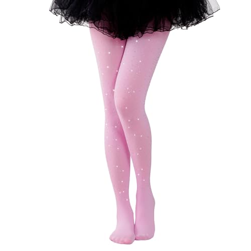 Dxhycc Girls Sparkle Tights Stretchy Rhinestone Stockings School Dress Dance Tights