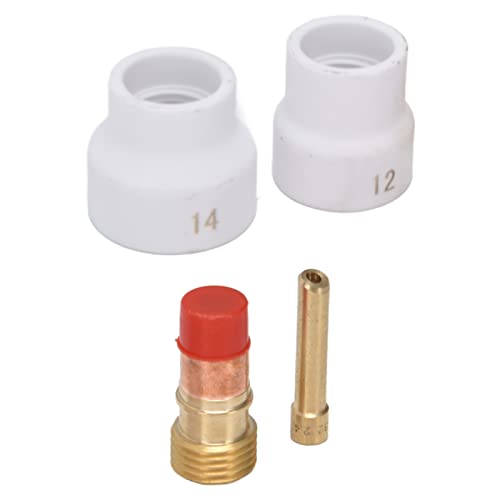 Generic 4Pcs Gas Lens Kit for WP 17 18 26, Higher Low Temperature Impact Toughness Welding Tools Set for Argon Arc Welding