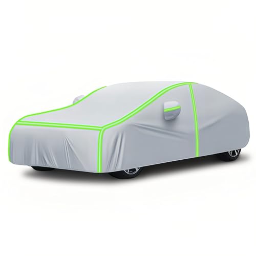 JFBHSD 車カバー,適用 アウディ TT Mk2 2006-2014,防水性アップ ボディカバー 4層 雪 雨 ほこり 日差し UVカット ジッパー&反射ストリップ付き セダン SUV 車カバー 防輻射紫外線屋外