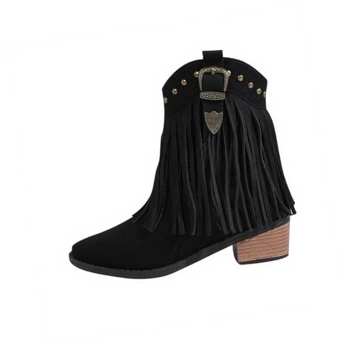 Bottines décontractées pour femme en daim avec pompons pour automne hiver