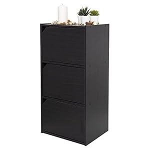 Iris Ohyama, Meuble avec Portes & etagère, Meuble de Rangement/Etagère de Rangement, Design & Moderne, Solide, Modulable, Bureau,Chambre,Salon – Module Shelf – MDB-3D – Chêne Noir