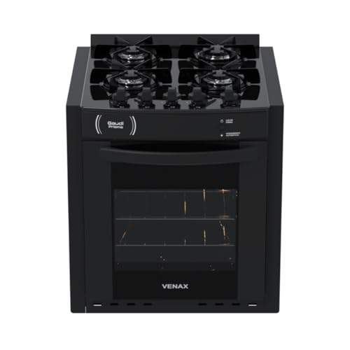 Fogao A Gas De Embutir Gaudi Prisma Vitreo Bl 4q Preto Gas Glp