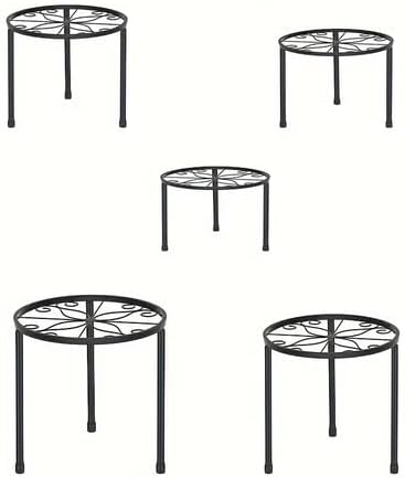 Garden Decor 5pcs Indoor & Outdoor Metal Plant Stands Holders