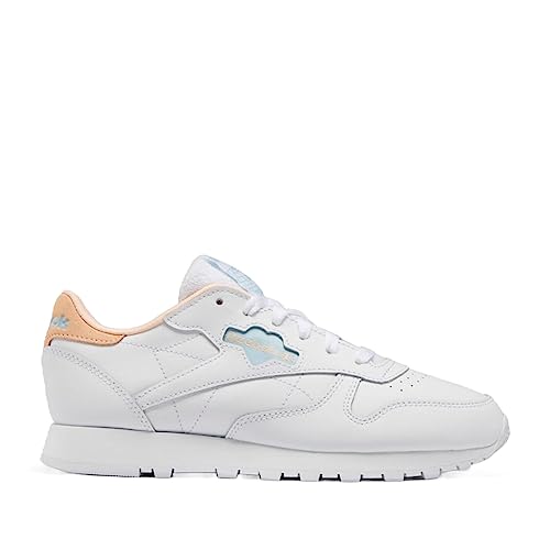 Image of Reebok Womens Classic Leather Sp Extra, White/Blue Pearl/Aura Orange, 9