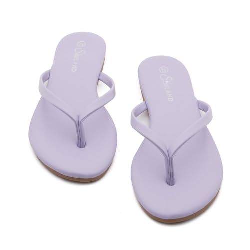 Image of Shoe Land Thong Flip Flops for Women, Memory Foam Flat Sandals, Lightweight Summer Slides, Non Slip Comfort Sandals for Beach, Travel and Everyday Wear