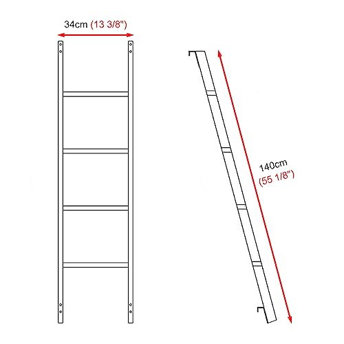 Escalera corta de metal H H para literas de dormitorio con ganchos 3