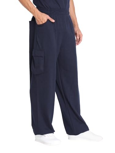Image of CHKOKKO Men's Baggy Track Pants for Gym Workout Running Casual Wear Sports Lower with Pockets Adjustable Drawstring Waist Lightweight Quick Dry Activewear Fitness