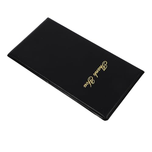 LALADEFIEE Restaurant Check Presenter 5.25" X 9" Folding Guest Check Book Black Gold Letter Cover, Hand-Stitched Server Book for Bar Waitress and Restaurant Supply