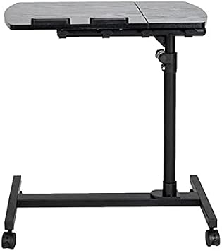 Standing Desk for Walking Mobile Standing Desk Adjustable Height Four-Wheel Multifunctional Flat Surface Lifting Computer Desk Black