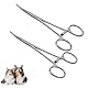 LUMOOM 2PCS Hakenlöser Zange, Lösezange Angeln mit gebogenen Köpfen, Arterienklemme für Katzen und Hunde, Angel Zange, hämostatische Pinzette aus Edelstahl, Piercing Klemme, Haustier Schere Werkzeug