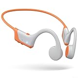 GLFLOW Auriculares inalámbricos de conducción ósea, diseño de oreja abierta con batería de 230 mAh para más de 10 horas de reproducción, IPX5 impermeable BT5.3, comodidad ligera (naranja HS1)