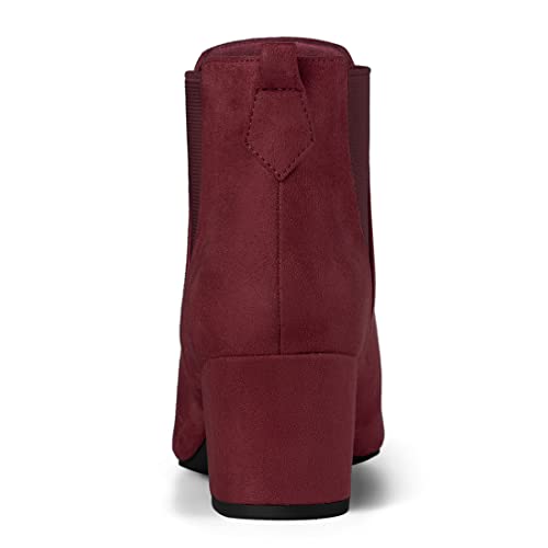 Allegra K Women's Pointed Toe Block Heel Ankle Chelsea Boots4