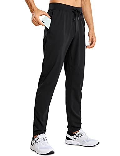 Crz Yoga Mens 4-Way Stretch Comfy Athletic Pants 30'' - Track Hiking Golf Gym Workout Joggers Work Pants Sweatpants Black X-Large #TOP2