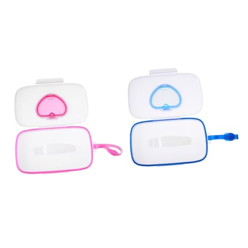 KOMBIUDA 2Pcs Portable Wet Tissue Cases Lightweight Holder for Easy Cleaning The Go for Diaper Bags Travel Durable Material