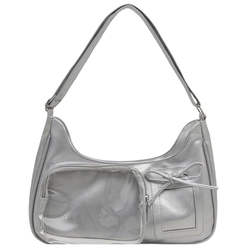 Ita bag crossbody de estilo japonés en cuero PU negro para exhibir pines y parches