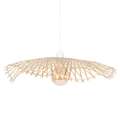 Atmosphera - Suspension Tess - Abat-jour en Bambou D58cm - Ampoule Non Incluse E27 40W - Luminaire pour Salon, Bureau, Chambre, Cuisine