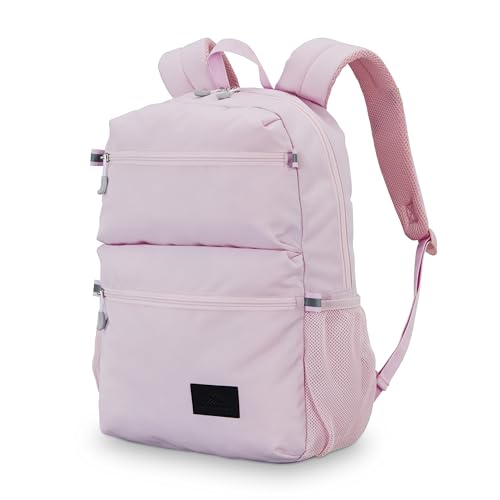 Image of High Sierra Everclass Backpack - Travel or Work Laptop Bookbag with 360 Reflectivity, Dual Water Bottle Pockets & Fits Laptops Up To 15.6 inch, One Size, Light Pink