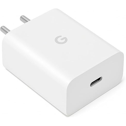 Google 30W Original Type C Fast Charging Power Adapter for Google 9A/ 9 Pro XL/9 Pro/8 Pro/8/8a,7 Pro/7/7A, Pixel 6a, Tablet/Chrome Books & Other USB C Devices Quick Charger Support - 30 watt, White