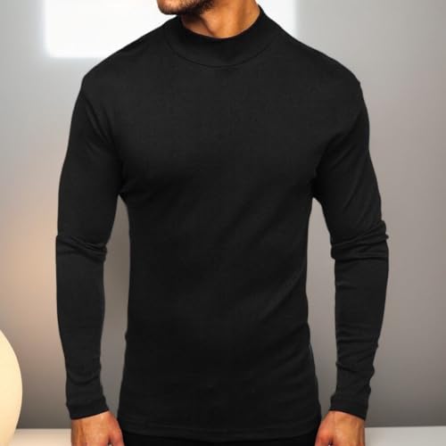 Mens Half Turtleneck Long Sleeve Thermal Stretchy Pullover Basic Lightweight Undershirt Slim Fit Sweaters