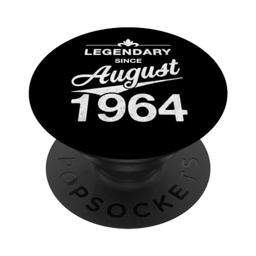 60 cumpleaños Nacido en Agosto de 1964 Vintage 60 años PopSockets PopGrip Intercambiable