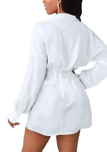 Women's Shirt Dresses Button Down Colorful Blouses Long Sleeve Floral Print Tops Loose Collar Sexy T-Shirts2