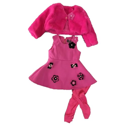 Ensemble bébé fille gilet manches longues avec robe et legging