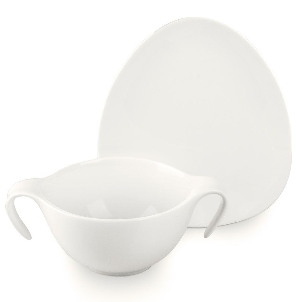 FranquiHOgar | Bols à consomé en porcelaine blanche modèle Ovum pour 6 |12 Pièces