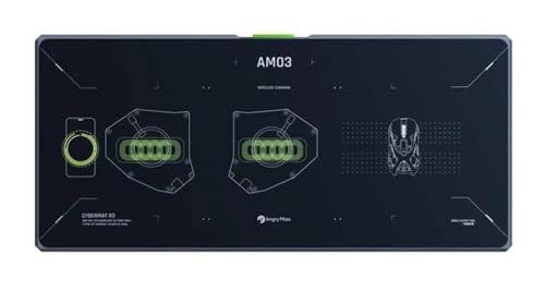 Image of Angry miao Wireless Charging Mouse Pad, Large RGB Gaming Desk Mat with Fast Wireless Charging Area, Extended Non-Slip Mousepad for Office and Gaming, Durable Water-Resistant Surface
