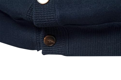 Dcvmvmn Winter Cotton Cardigan Sweater for Men Casual Single Breasted Solid Color Warm Sweater 7