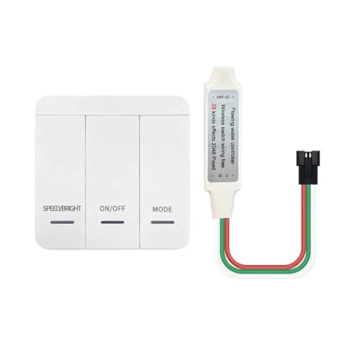 Image of Jackal Wireless Wall Switch Controller Flowing Water LED Strip Module 12-24V RF Remote Panel Speed Brightness Mode Lighting Driver Pixel IC Dream Color Lighting Kit Decor Setup