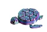 SWANKYVIEW Iridescent Turtle Fidget Clicker – ASMR Desk Fidget for Adults & Teens | Stress & Anxiety Relief, Focus Tool | Color-Shift Finish